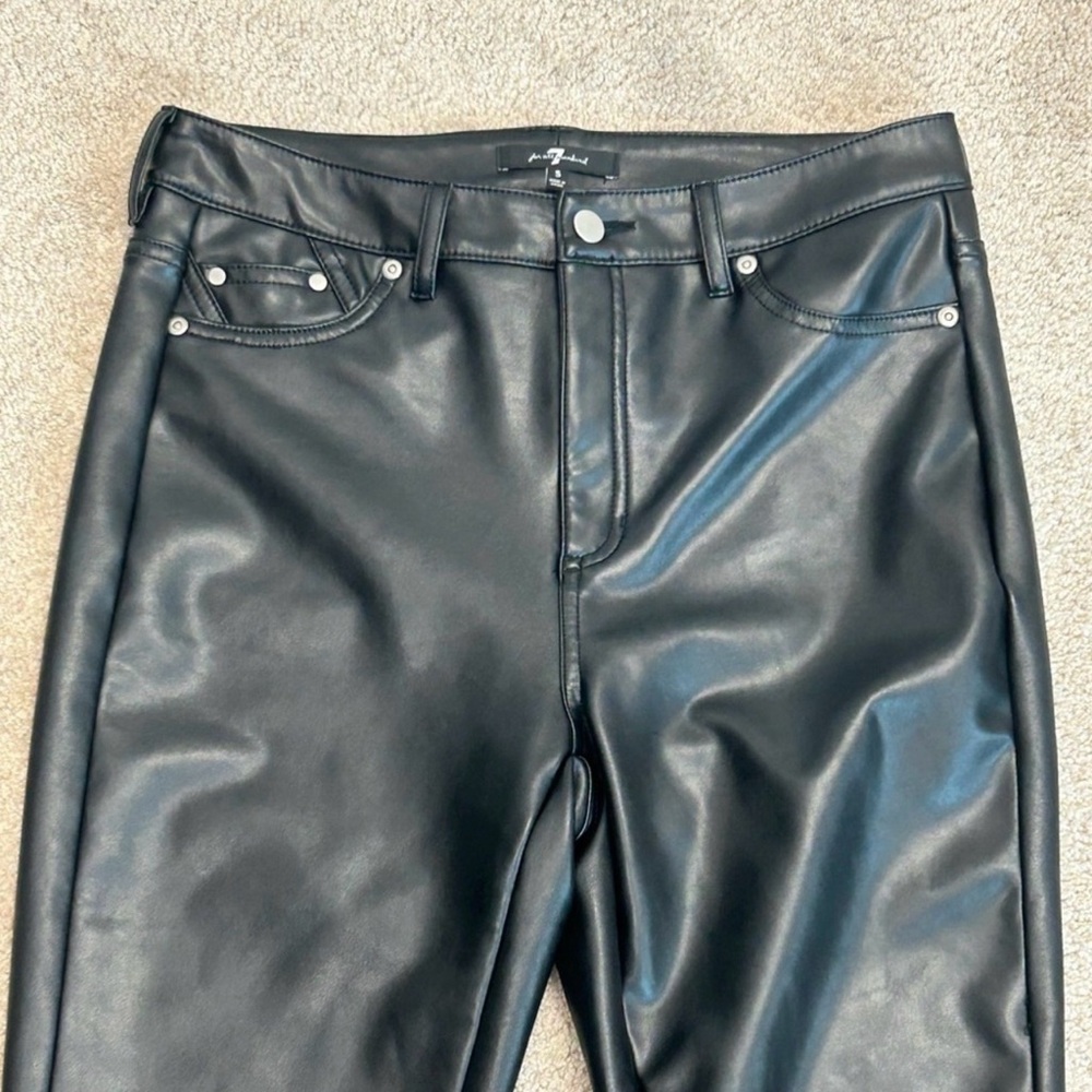Faux 7 for all mankind Leather Black High-Rise Pants
